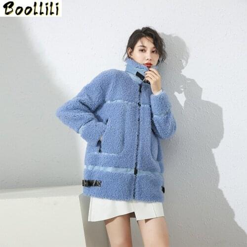 Boollili Autumn Winter Coat Women Clothes 2020 Sheep Shearing Real Fur Coat 100% Wool Jacket Women Korean Fashion Fur Tops