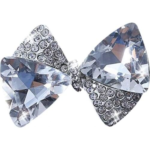 Perfume Clip Bowknot Shape Good Smell Faux Crystal Eliminate Odor Mini Vehicle Air Outlet Perfume for Car Interior Accessories