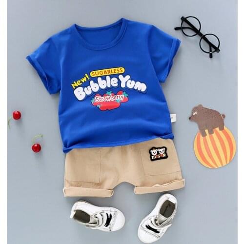 New Summer Baby Boys Girls Clothes Cotton Children Cartoon Printed T Shirts Shorts 2Pcs/sets Outfit Kids Fashion Tracksuits Sets