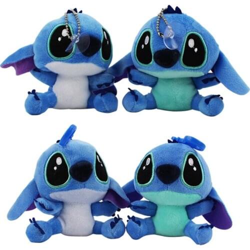 Disney Cute Stitch Pendant Plush Toy Doll With Suction Cup Keychain Soft Padded Childrens Baby Gift