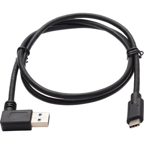 1M USB 3.1 Type-C Male To 90 Degree Right Angled USB 3.0 Type-A Male USB Data Sync Charging Cable for Xiaomi 4C/5 Huawei