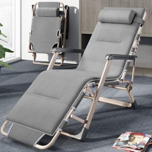 Folding Recliner Chaise Lounge Beach Chair Backrest Adjustable Lunch Break Bed Lazy Sofa Home Office Sleeping Deck Rocking Chair