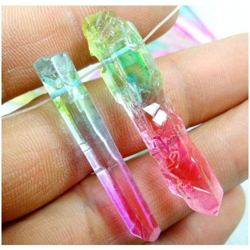 10pcs Titanium Crystal Druzy Quartz Quartz Geode stone pendant crystal point healing crystals jewelry making necklace k1
