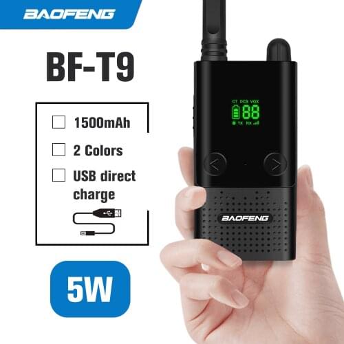 Mini BAOFENG Walkie Talkie BF-T9 FRS UHF400-470MHz Portable Ham Radio 2 Way Radio USB Charger Light Weight Two-way Radios