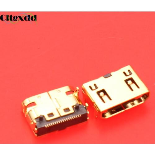 Cltgxdd Gold plating MINI 19 Pin HDMI Female plug Connector 19Pins HDMI Female Socket Data Interface 4 DIP Type