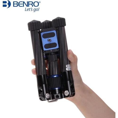 Benro SC08 Mini carbon fiber Tripod with ball head + Bluetooth Remote for Gopro & Smartphones