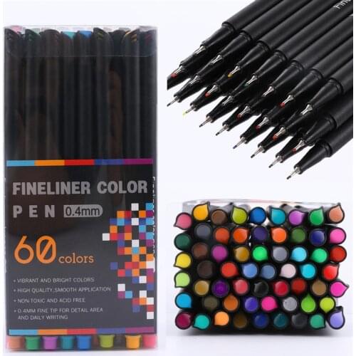 Colored Fine Liner Pen Set Bullet Journal Pen 0.4mm Micron Fineliners Drawing Sketch Marker Tiralineas Art Markers Brashpen
