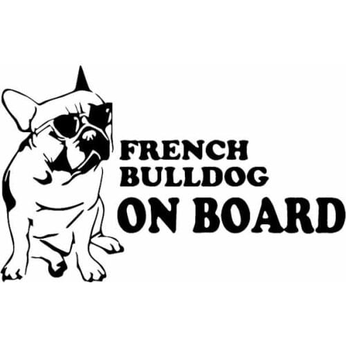 Car Stickers French Bulldog on The Plane Funny Dog PVC Car Decoration Accessories Decals Waterproof Black/white,16cm*10cm