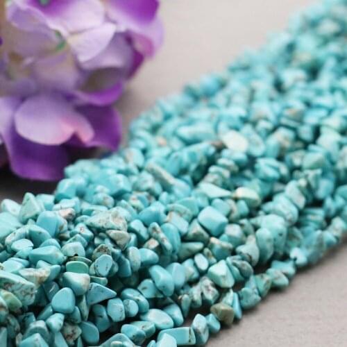 Natural Stones Irregular Blue Stone Broken beads loose Bracelet Ethnic style for women girls Ladies hand chain Fashion Jewelry
