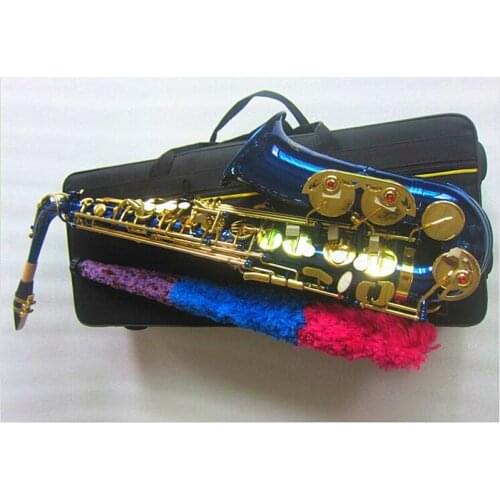New high-grade Blue Golden key Eb Alto Saxophone Brass Lacquered E Flat alto Sax Type Woodwind Instrument