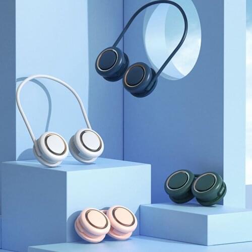 Portable Fan Cold Fan Hands Free Neck Fan Hanging Rechargeable Mini Sports Fan 3-Speed Adjustable Neck Dual Fan