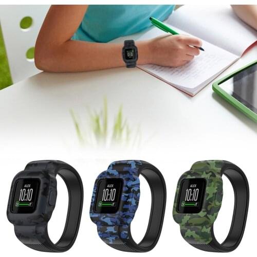 New Silicone Camouflage Bracelet Strap Replacement For Garmin Vivofit Jr.3 Accessories Smart Watch No Buckle Watch Band Straps
