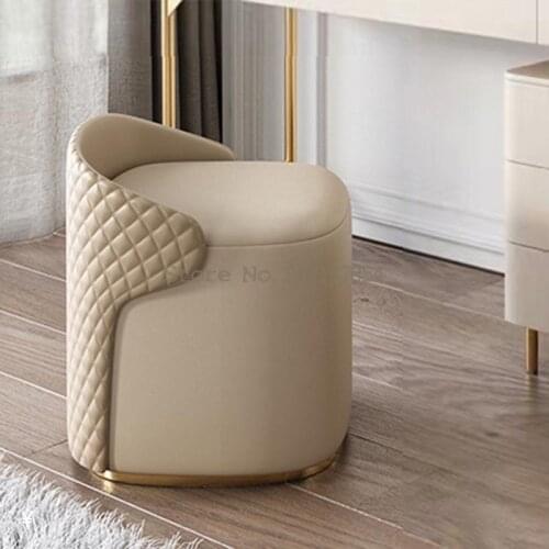 Nordic light luxury dressing stool Italian bedroom home simple sofa stool net red makeup chair cloakroom back stool