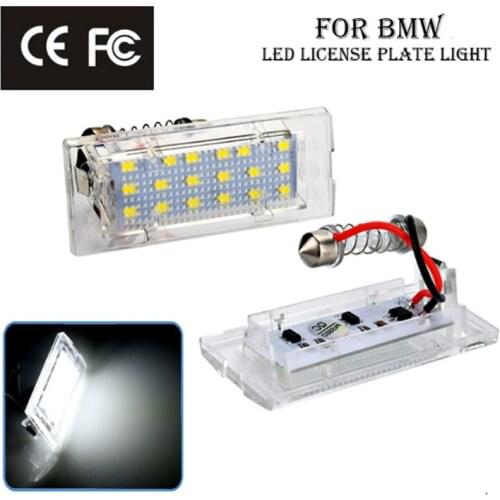 A Pair White LED Number License Plate Light Lamp 18 LED 12V For BMW E53 X5 1999-2003 E83 X3 2003-2010 Car Light Accessories