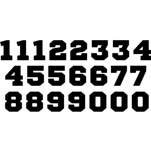 3" Each Sport Helmet Number Vinyl Decals Set of 22 Stickers Numbers