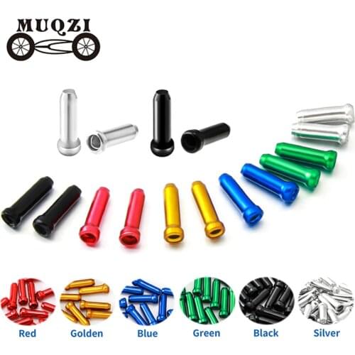 MUQZI 50Pcs Cycling Brake Shifting Inner Cable End Caps Aluminum Alloy Universal Core Inner Wire Ferrules Brake Line Crimps