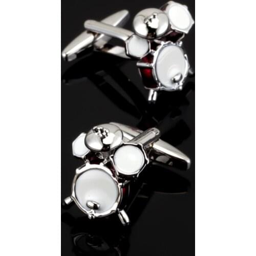 ZKZM-048 Musical instruments Drum Set Design Cufflinks Funny Jewelry Drum Kit Cuff Link Music Fans Cuff Buttons Pins
