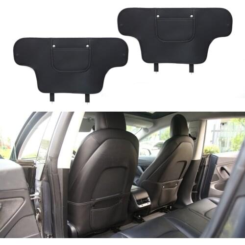 For Tesla Model 3 Y Wear-proof Anti-Dirty Leather Protector Auto Styling Modification Car Seat Back Anti kick Pad Mat Cover
