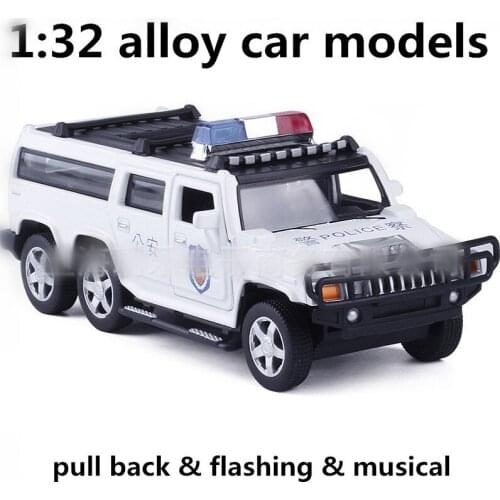1:32 alloy car models,high simulation 6 rounds of hummer,toy vehicles,metal diecasts,pull back&flashing&musical,free shipping