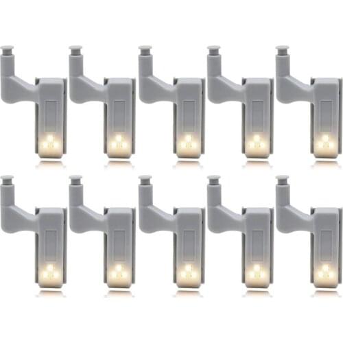 10pcs LED Inner Hinge Lamp Under Cabinet Lights Universal Wardrobe Cupboard Sensor Lights for Bedroom Kitchen Closet Night Lamp