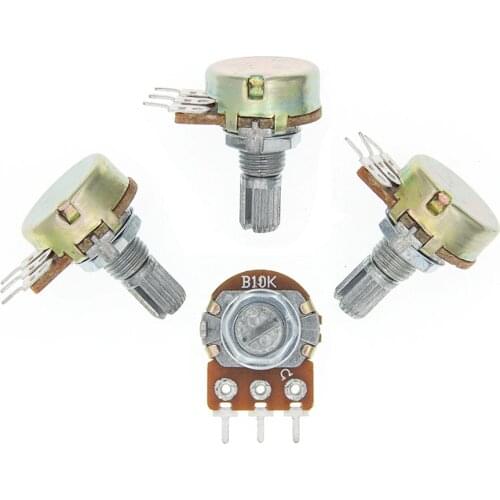 10 PCS WH148 B10K Linear Potentiometer 15mm Shaft With Nuts And Washers