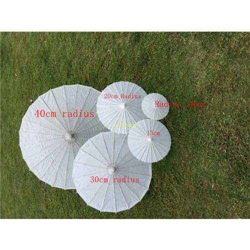 100pcs/lot 20cm/30cm/40cm/60cm Diameter White color paper umbrella Children & adults Umbrellas For Wedding parasols