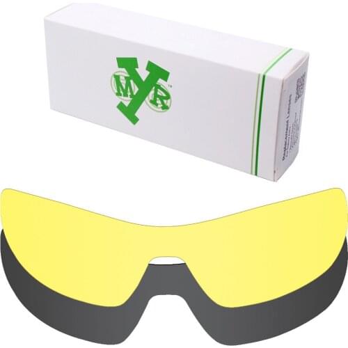2 Pieces Mryok Replacement Lenses for Oakley Offshoot Sunglasses Lens Stealth Black & HD Yellow