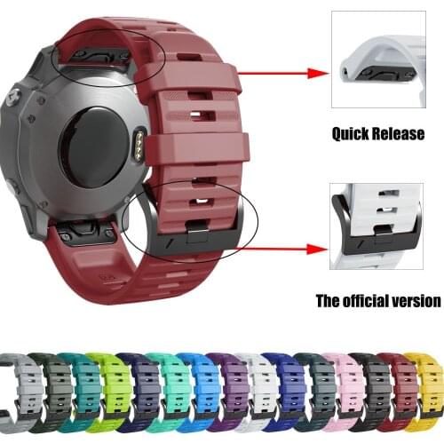 26 22mm Watchband For Garmin Fenix 6 6X Pro 5 5X Plus /3HR Silicone Band Fenix5 6 935 Watch Quick Release Easyfit Wrist Strap