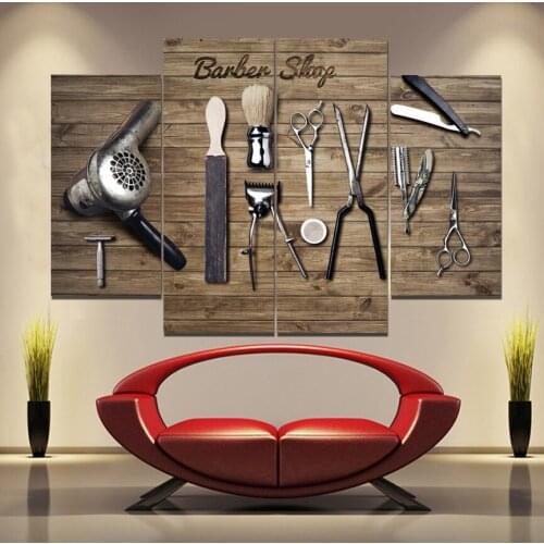 4 Pieces Barber Shops and Tools diy diamond Embroidery sale full square/round Crystal diamond painting mosaic kit drill,wall art