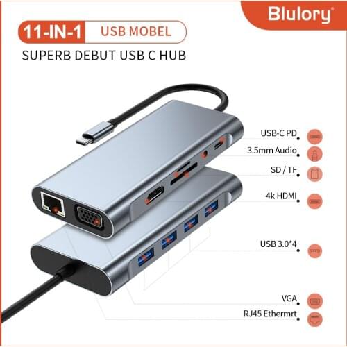 USB HUB C HUB HDMI Adapter 11 in 1 USB C to USB 3.0 Dock for MacBook Pro Accessories USB-C Type C 3.1 Splitter USB C HUB