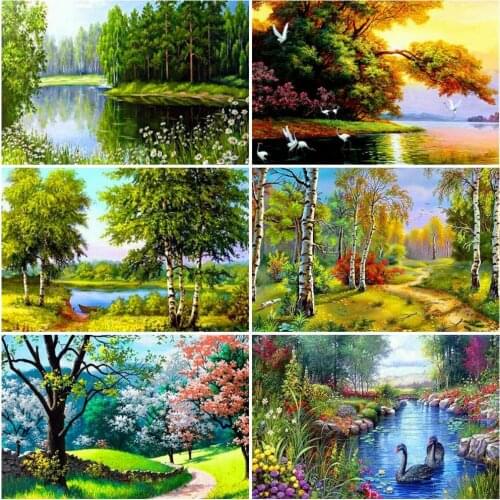 Evershine 5D DIY Diamond Embroidery Full Display Landscape Cross Stitch Diamond Painting Forest Rhinestones Pictures Diamond Art
