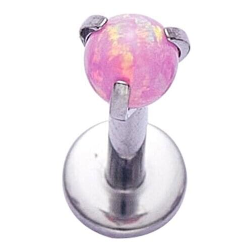 ASTM F136 Titanium Internally Threaded Prong Set Opal Ball Labret Body Piercing Jewelry OP22