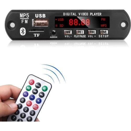 Car Fm Bluetooth Audio Video Decoder Board Mp5 Player Support Usb Tf Mp3 Wav Lossless Decoding Car Player for Iphone 11 Xiaomi