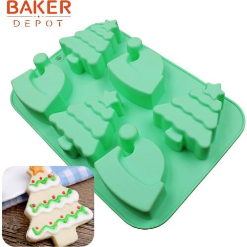 BAKER DEPOT cake Baking Tool silicone mold for Soap Resin Christmas Tree Hat shape candy chocolate form bread cake decoration