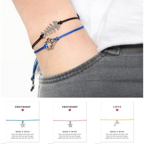 New Honeymoon Beach Summer Vacation Nautical Wedding Engagement Dolphin Shell Conch Seashell Starfish Bracelets for Wom