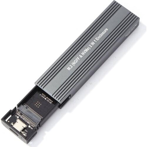 M2 SSD Case NVME Enclosure M.2 to USB Type C 3.1 SSD Adapter for Dual Protocol NVME PCIE NGFF SATA M/B Key SSD Disk Box SSD Case