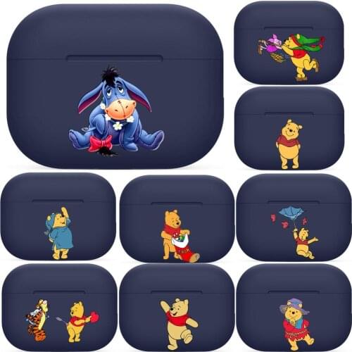 Disney Pooh Bear For Airpods pro 3 case Protective Bluetooth Wireless Earphone Cover Air Pods airpod case air pod cases Navy
