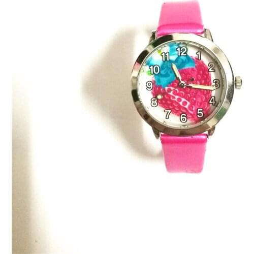 3D cartoon Strawberry Children Quartz watches bracelet girls gift kids mini wrist watch reloj Montre Enfant relogio infantil