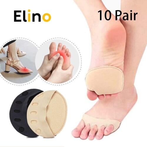 10 Pair Forefoot Pads Women High Heels Half Insoles Five Toes Insole Foot Care Calluses Corns Relief Feet Pain Massaging Toe Pad