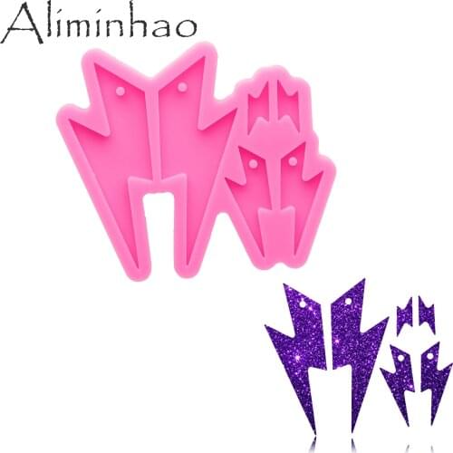 DY1006 Shiny Lightning shape Earrings Molds, Studs Epoxy Resin Jewelries Making Tools, Resin Crafting Mould