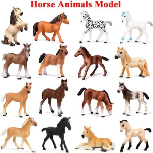 Classic Wild Steed Clydesdale Lusitano Animals Model Action Figures Poultry Farm Small Horse Educational Miniature Pvc Kids Toy