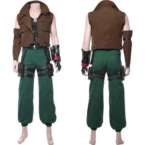 Final Fantasy VII Remakes Cosplay Barret Wallace Costume Full Suit Outfit Uniform Halloween Carnival Costumes