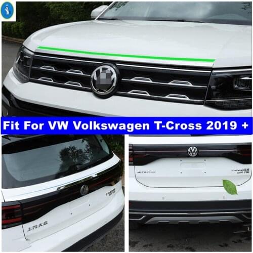 Exterior Refit Kit Front Engine Bumper Hood / Rear Lid Tailgate Door Stripes Sill Cover Trim For VW T-Cross T Cross 2019 - 2021