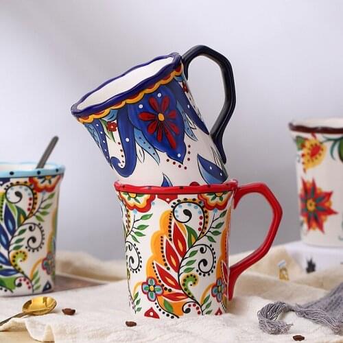 Large capacity Mug ceramic cup creative coffee milk breakfast cup couple cup Nordic cup household water cup mugs coffee mug