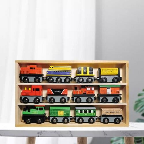 12x Small Wooden Train Set Train Track Accessories Birthday Gifts