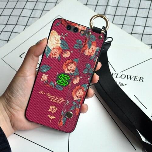 Fashion Flower Silicone Case For Xiaomi Black Shark 2 3 Pro Wristband Neck Strap Cover For Xiaomi Black Shark Helo