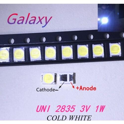 Original 2000PCS UNI LED 3528 2835 1210 Light Beads High Power 1W 6V Cool white For LED LCD TV Backlight Applicatio