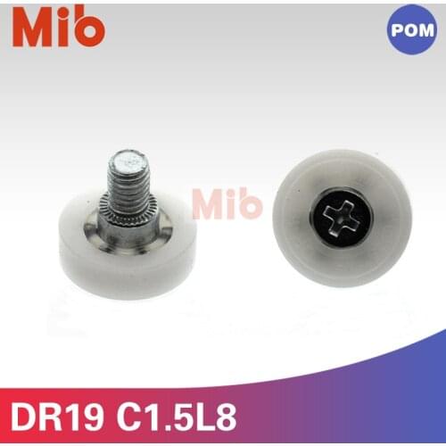 1PCS DR-19-B1.5 Counting machine M6 screw outer diameter 19mm white plastic pom ball bearing drawer sliding wheel bearings
