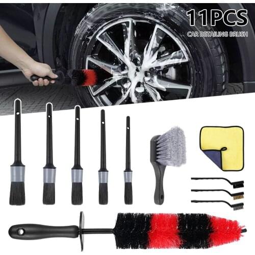 Professional Soft Car Vents Detailing Brushes Kit Dirt Dust Removal Tools Automobile Dashboard Maintenance Rim Care Accessories