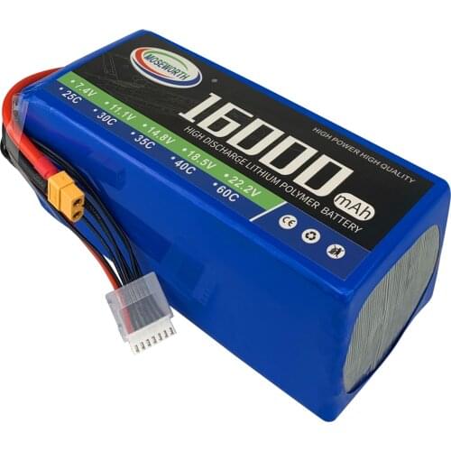 RC LiPo Battery 6S 22.2V 16000mAh 25C-50C For RC Airplane Drone Quadrotor Car Agricultural Plant Protection Aircraft Batteries